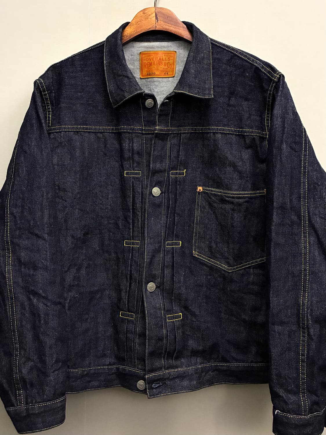 (44/105)1950s 리메인 클로딩 타입1 셀비지 데님자켓 트러커자켓 상품이미지2