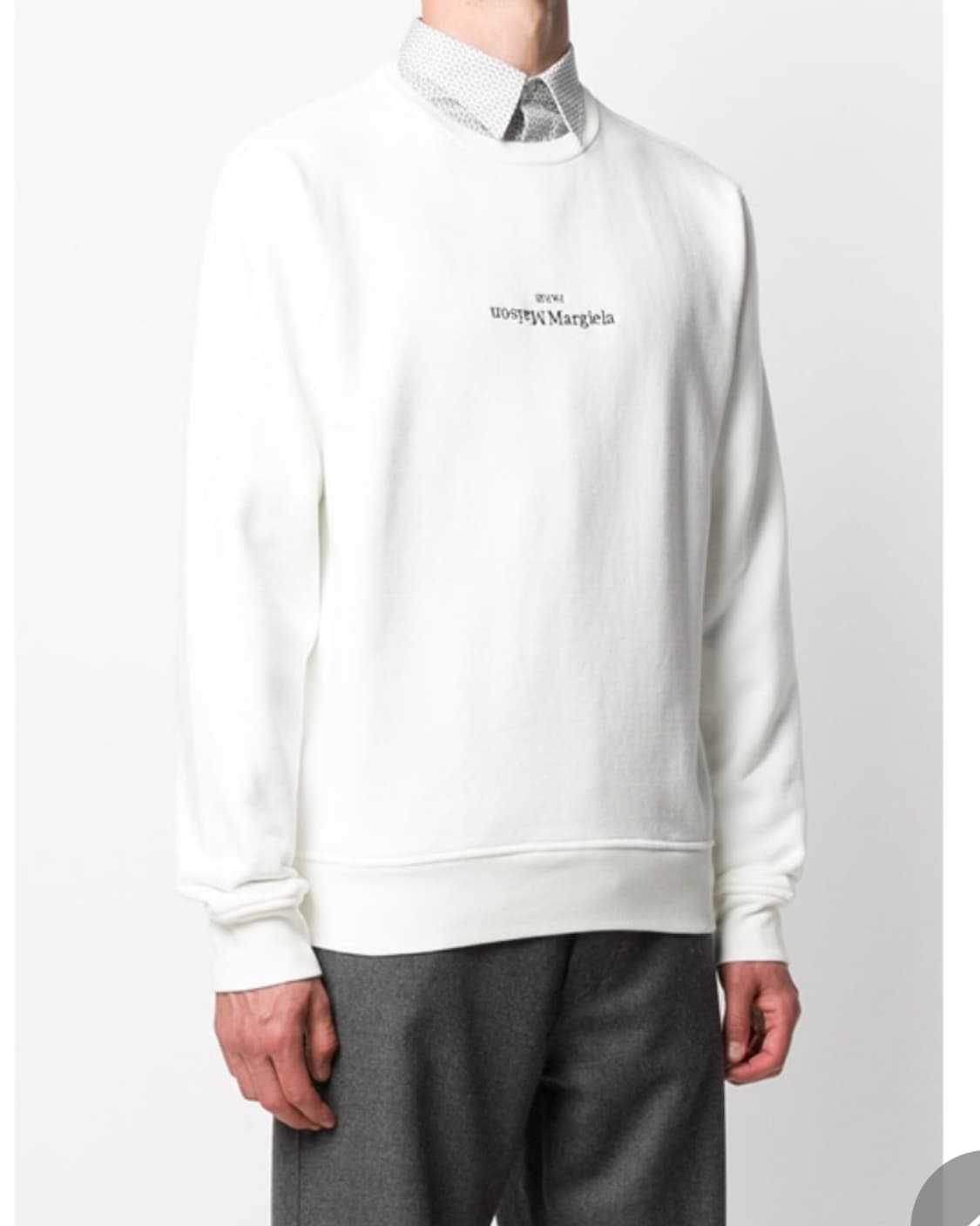 메종 마르지엘라 리버스 로고 맨투맨 화이트 48 상태 최상 상품이미지1