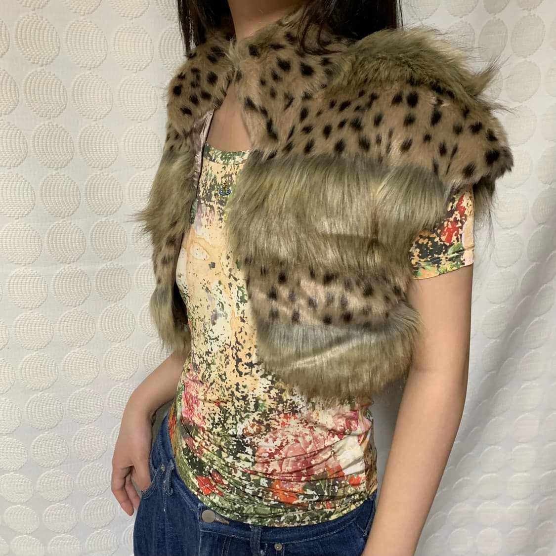 vintage 퍼 조끼 상품이미지1