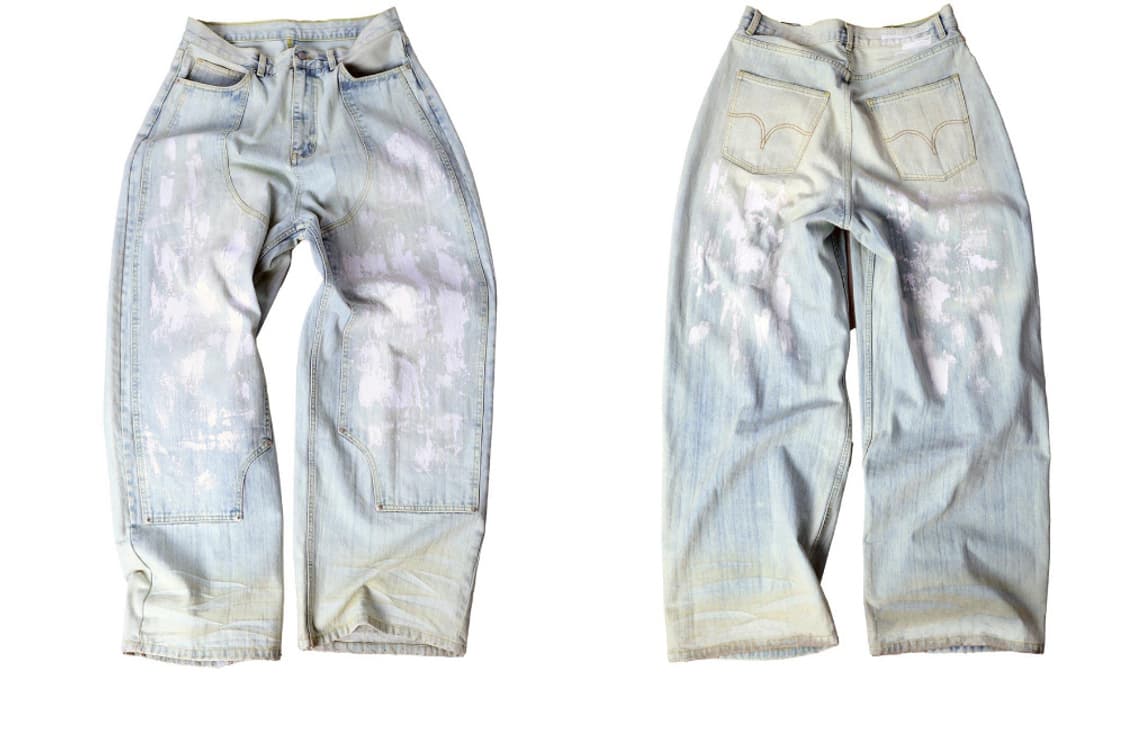 Washed Ice Blue Graffiti Baggy Denim Pan 상품이미지2