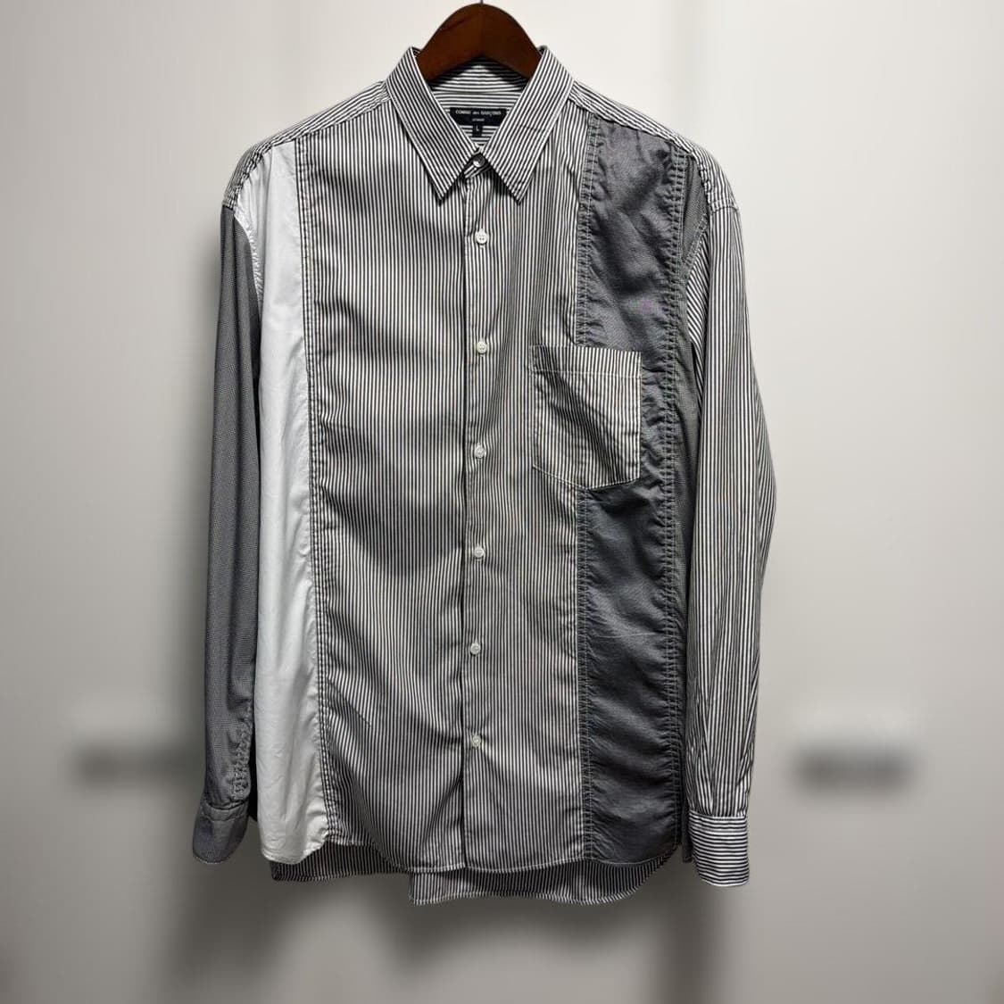 꼼데가르송 옴므 스트라이프 패치워크 셔츠 상품이미지1