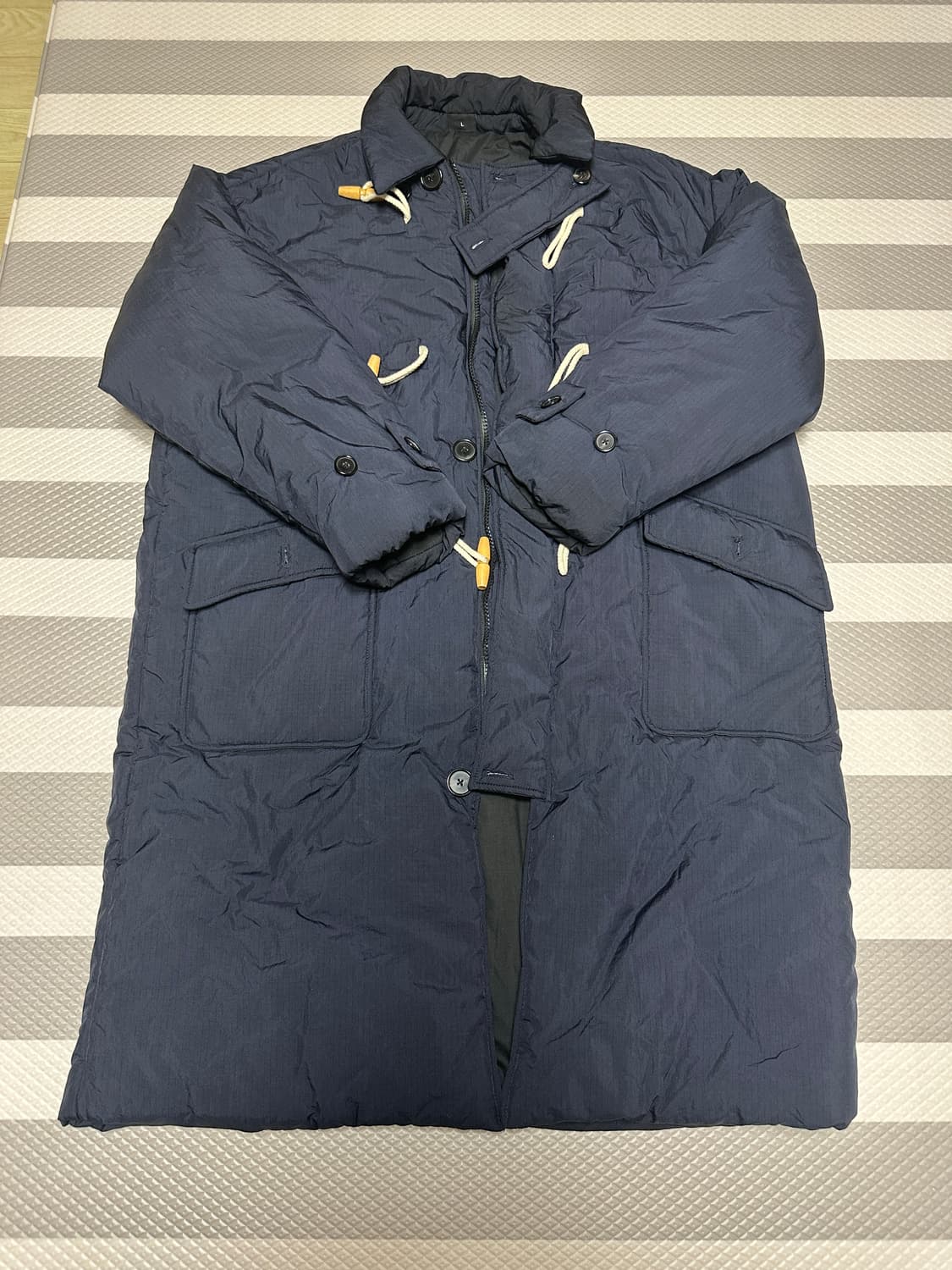 논플로어 패딩 코트 네이비 L 상품이미지1