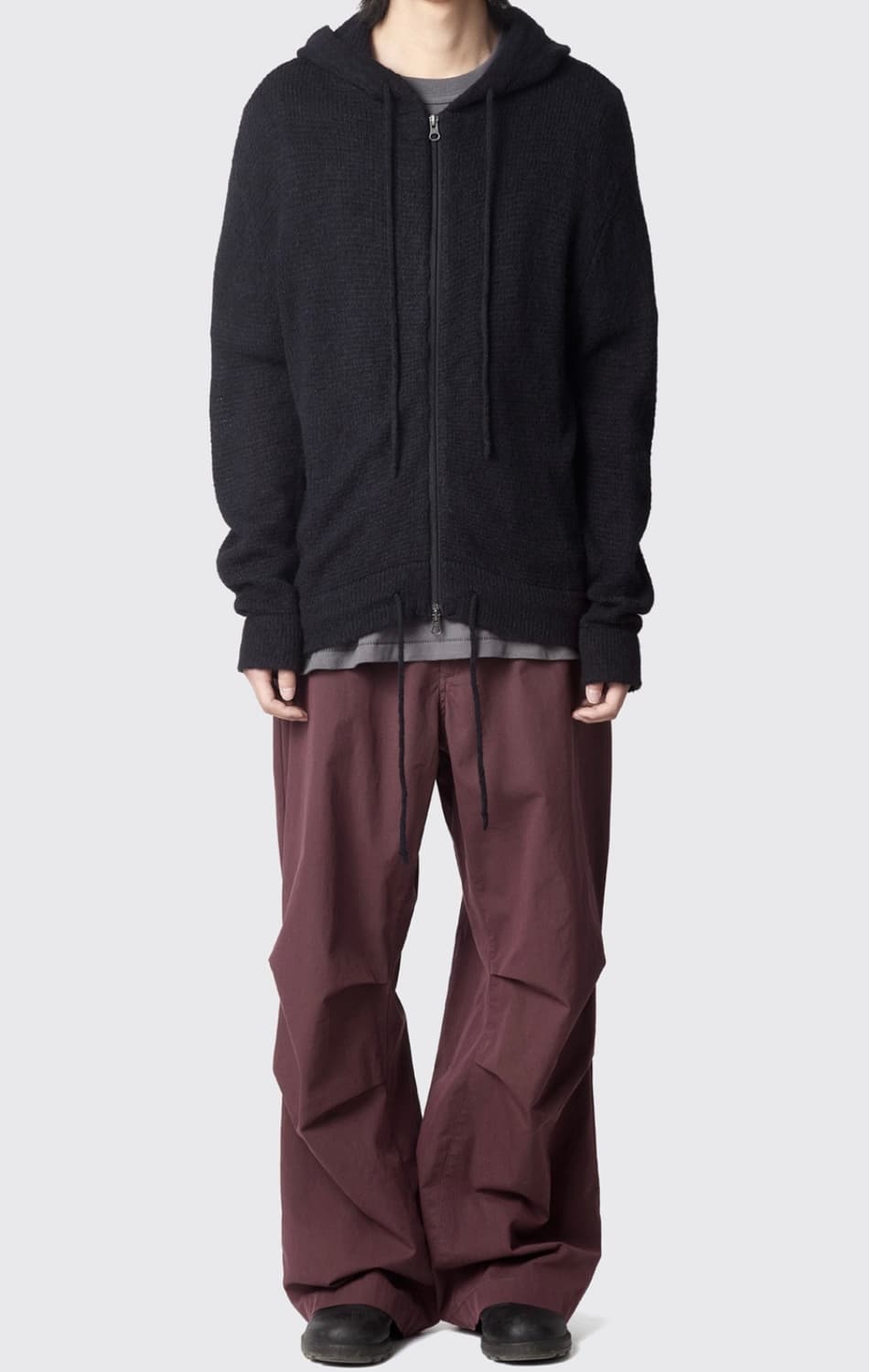 해칭룸 모헤어 니트 후디 블랙 4 상품이미지1