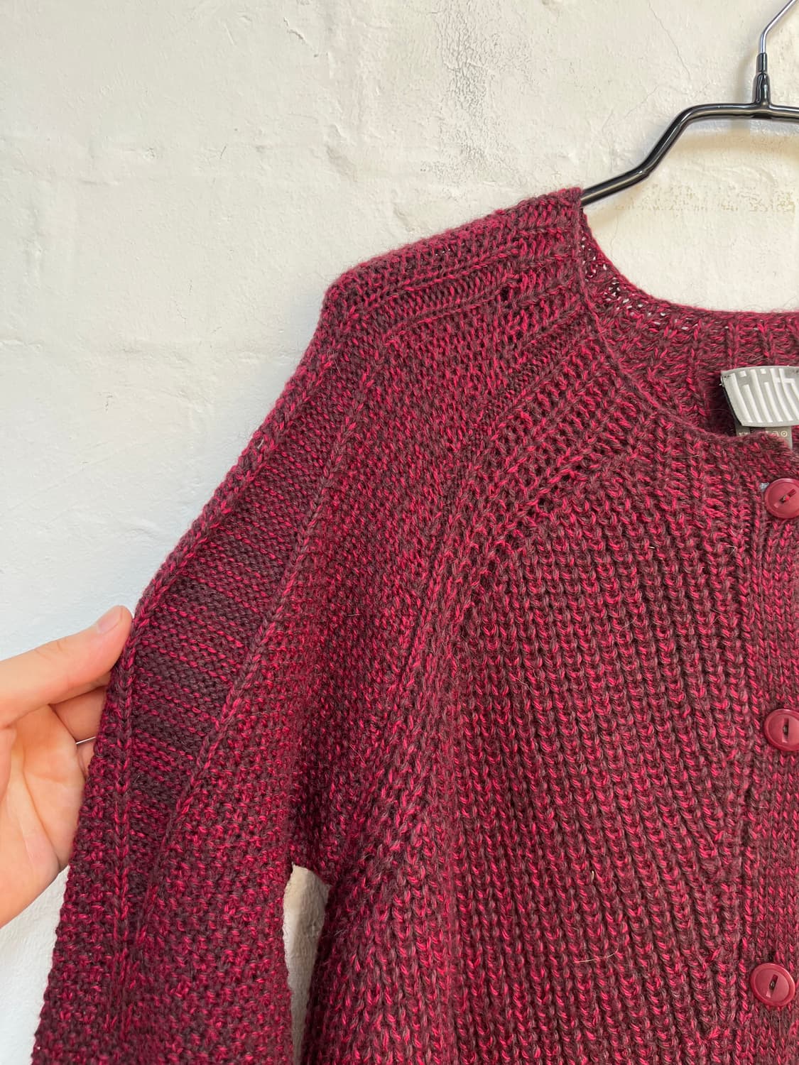 Lilith 릴리스 버건디 알파카 울 니트 사디건 XS 상품이미지7