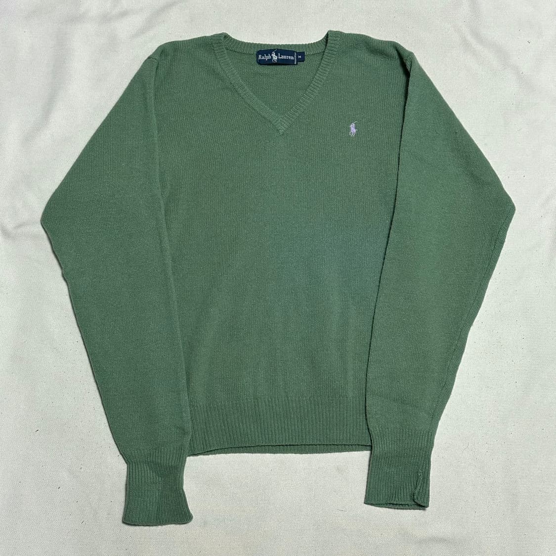 M 폴로랄프로렌 라이트 그린 브이넥 램스울 니트 상품이미지2