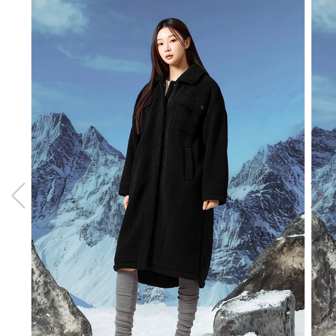 젝시믹스 쉐르파 코지 뽀글이 롱코트 롱점퍼 상품이미지1