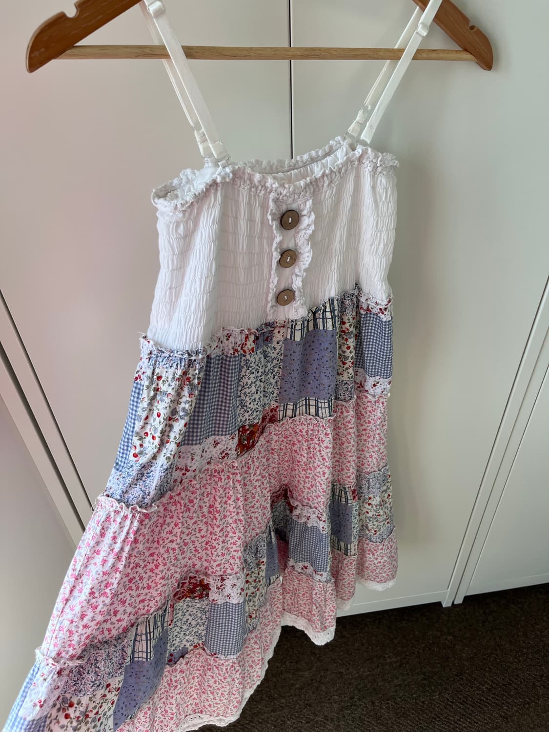 Rose fanfan 잔꽃 패치 단추 원피스 상품이미지8