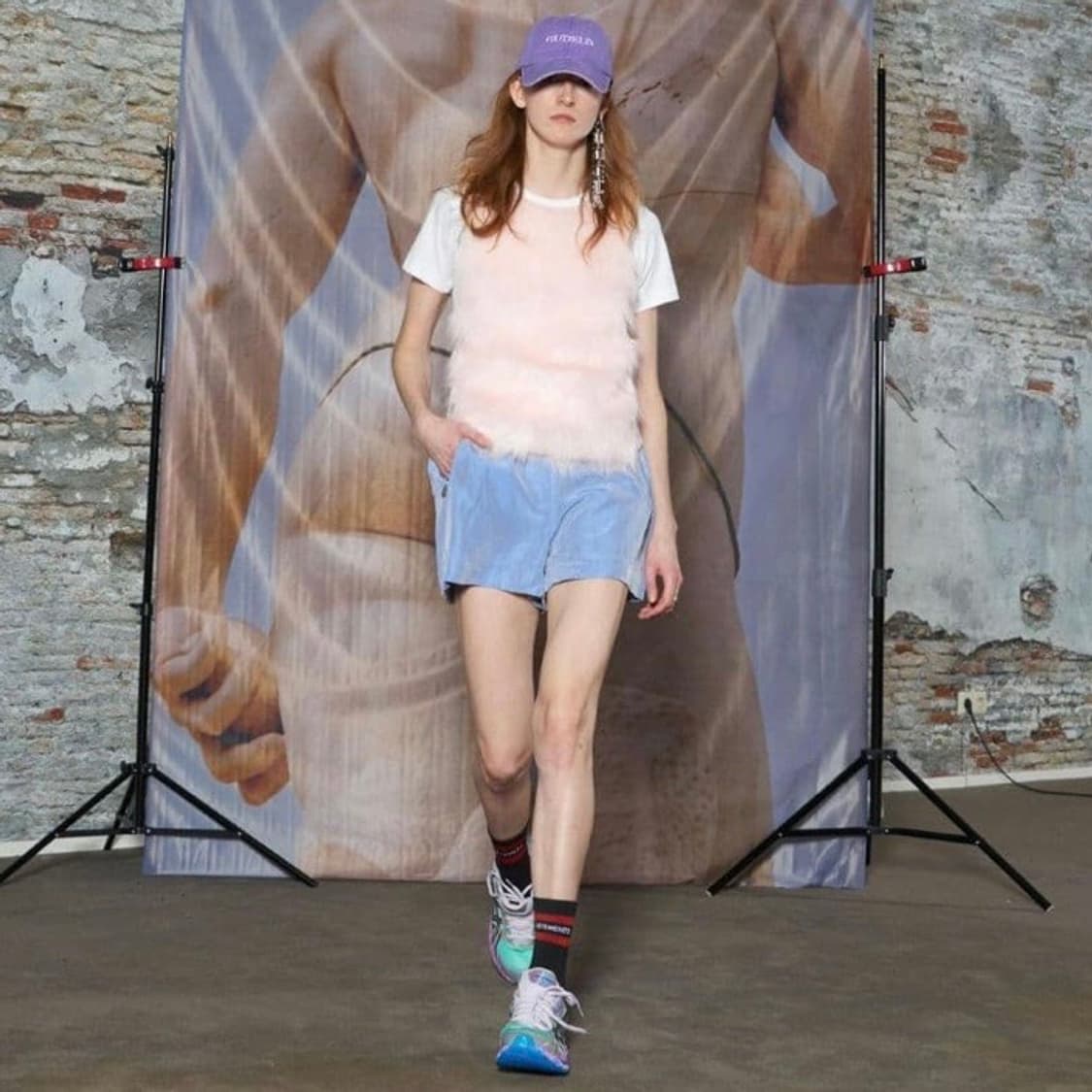 2018 꼼데가르송 걸 핑크 퍼 반팔 티셔츠 상품이미지7