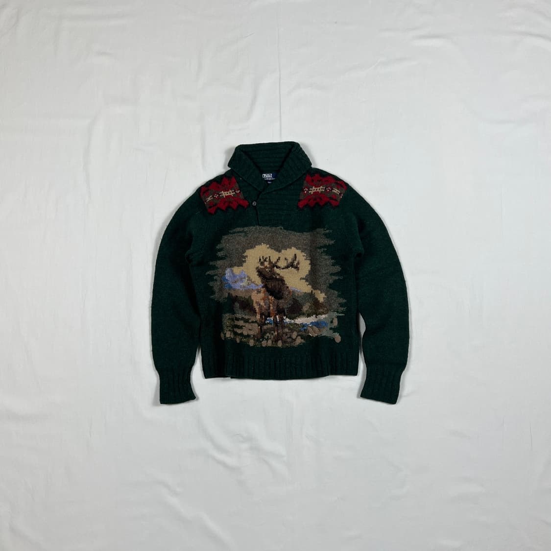 90‘s 폴로랄프로렌 키즈 스포츠맨 숄카라 니트 스웨터 상품이미지1