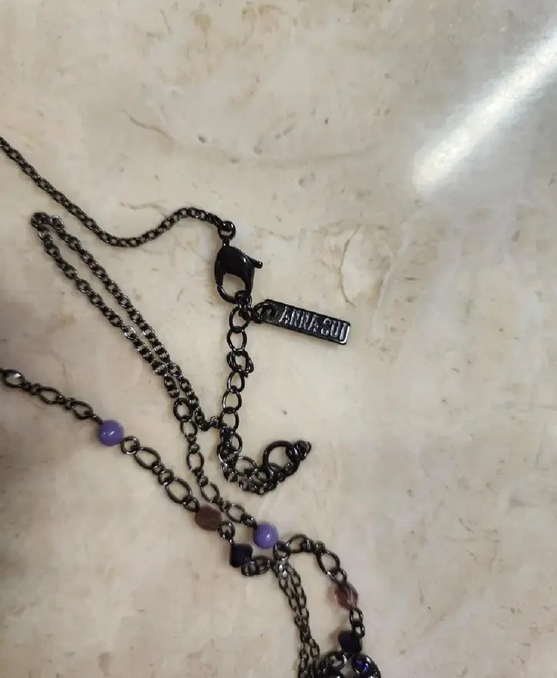 안나수이 아나수이 블랙 퍼플 나비 목걸이 상품이미지4