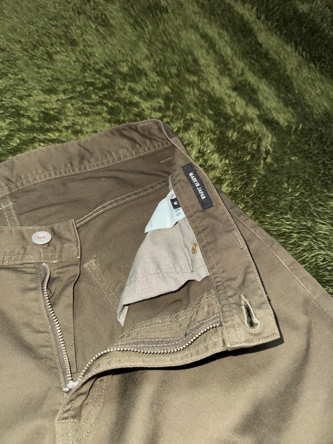 [M] Beams 빔즈 Made in Japan 코튼 팬츠 올리브 상품이미지3