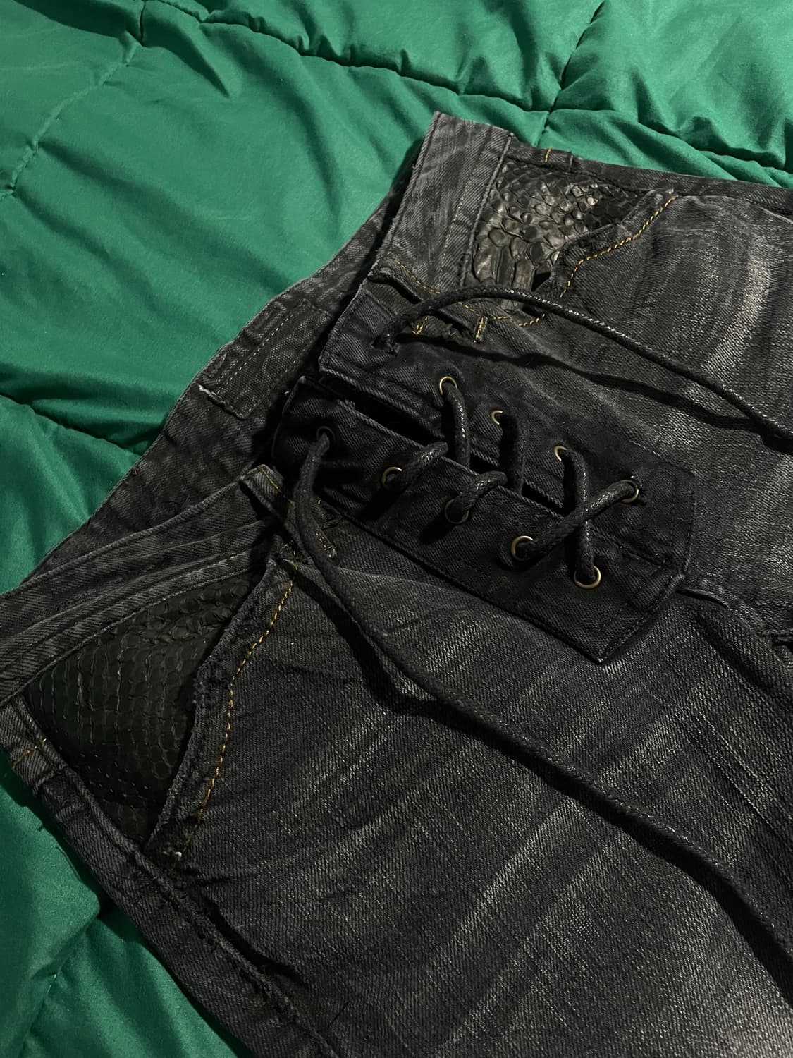 lace up flare jeans 상품이미지1