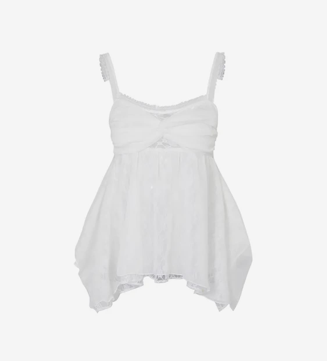 [새상품,카리나착용] 페인오어플레져 셔링 탑 white 상품이미지4