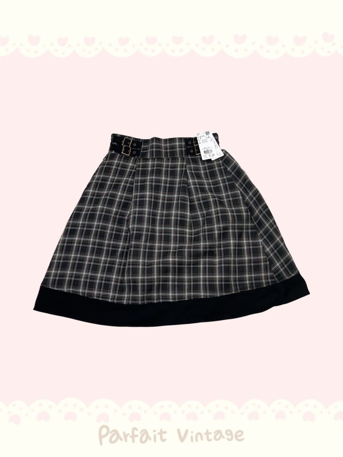 Axes femme 블랙 브라운 체크 버클 스커트  상품이미지1