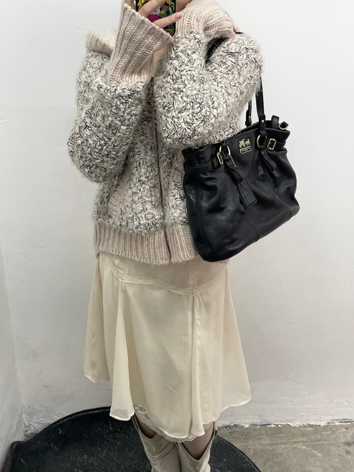 딸기라떼 폭닥 니트 후드집업 상품이미지5