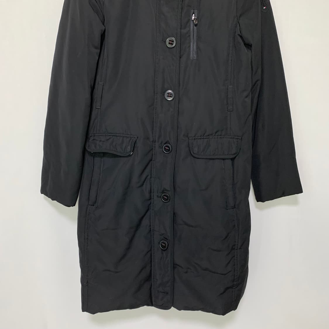 타미힐피거 빈티지 블랙 롱 버튼 패딩 점퍼 자켓 여성 S 상품이미지3