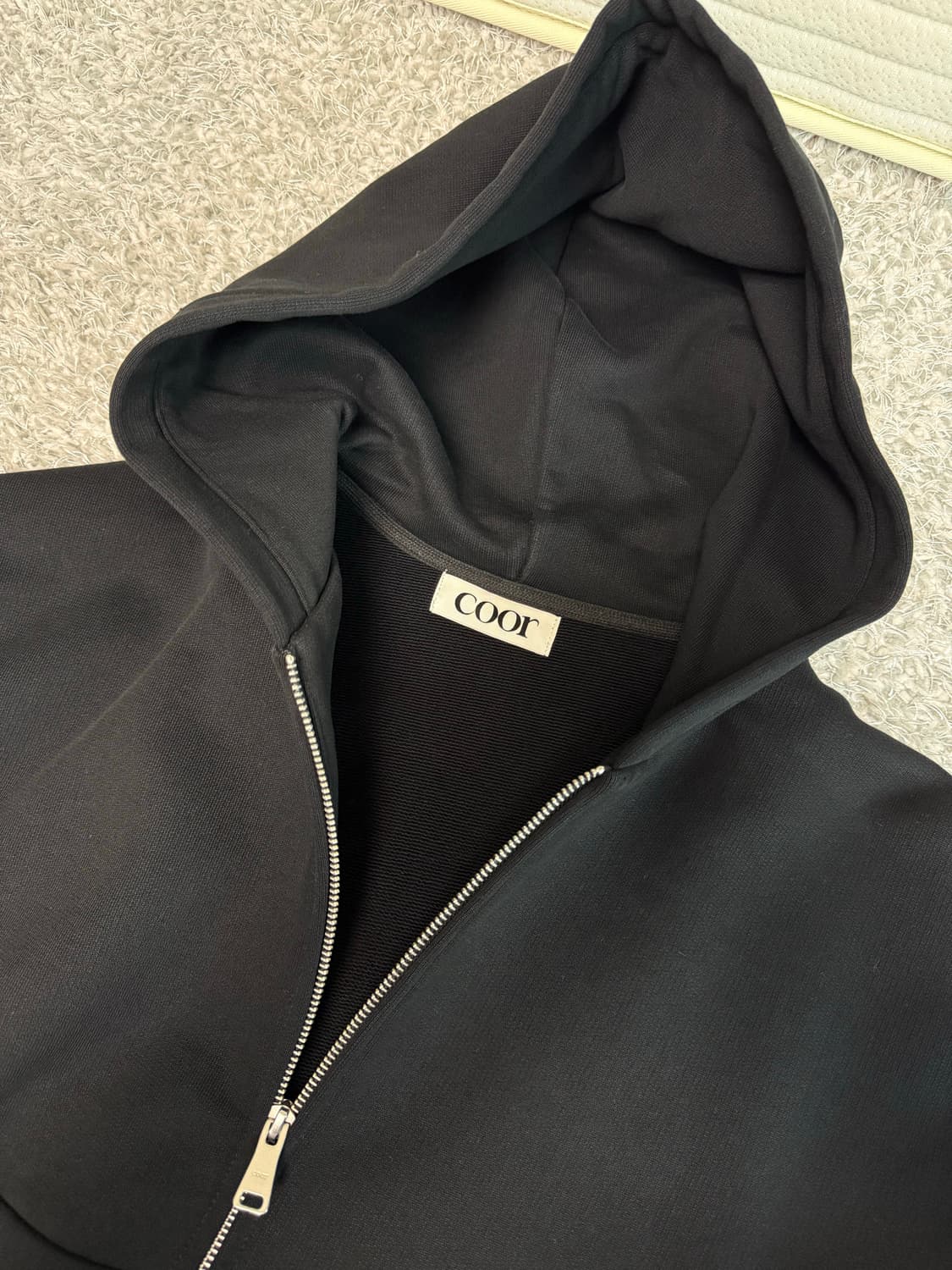 쿠어 미니멀 코튼 후드집업 상품이미지2