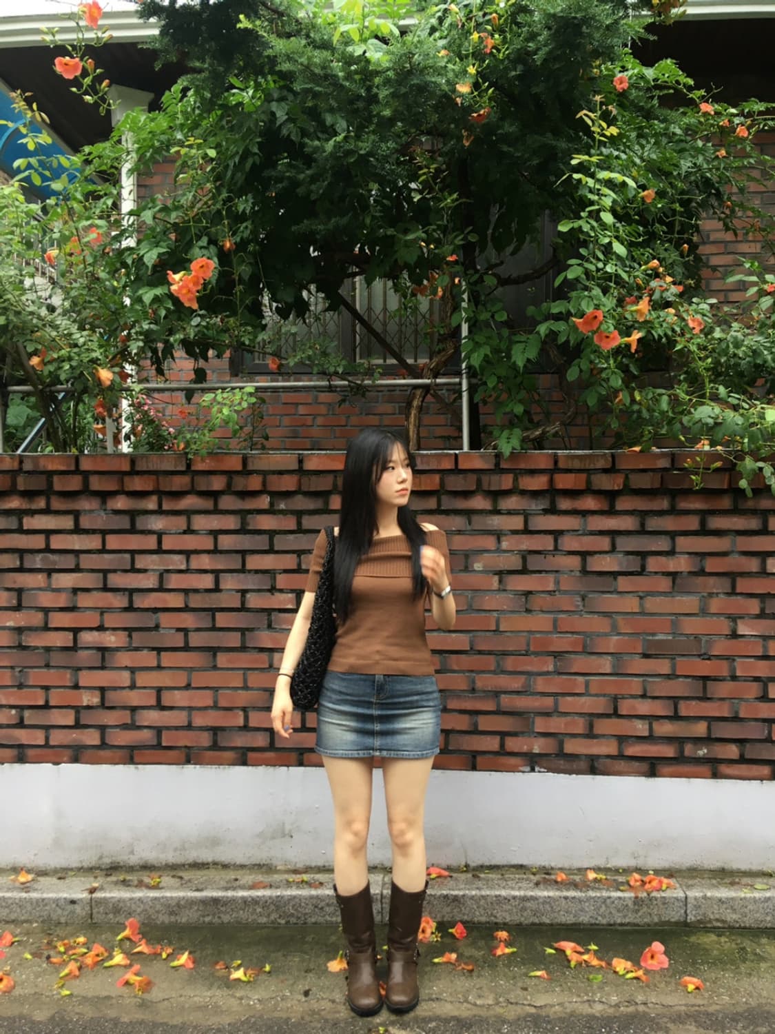 아워캐비넷 포켓 데님 미니스커트 (L)(미시착) 상품이미지2