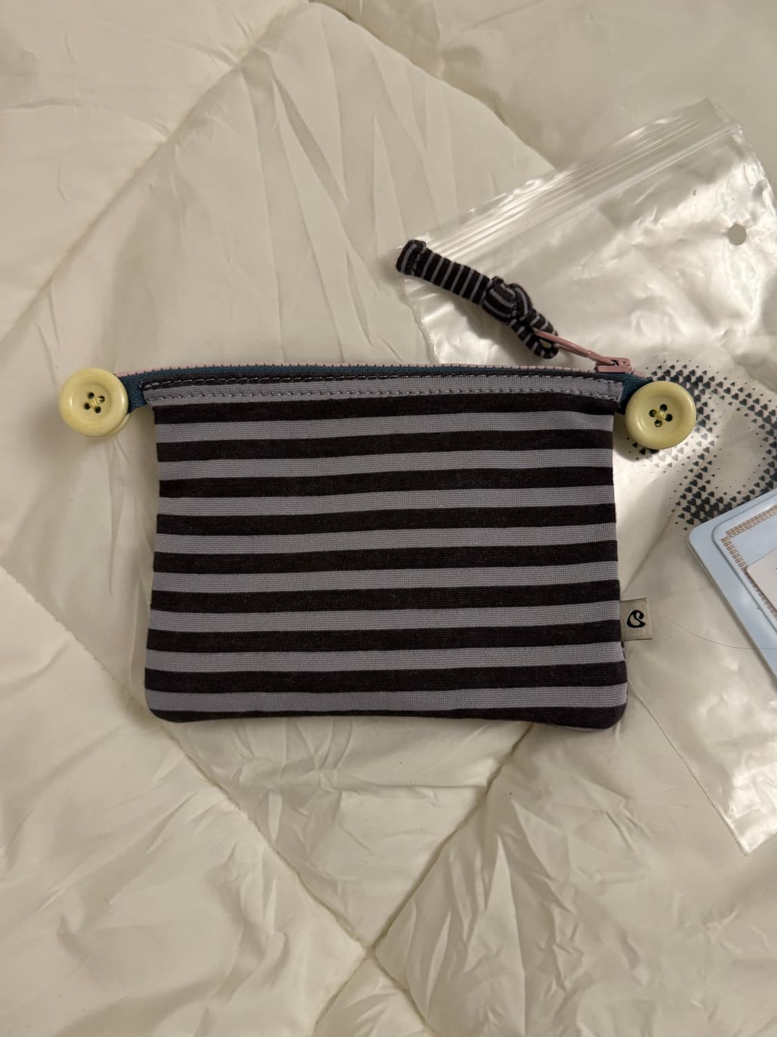 코이세이오 하우스 스트라이프 카드 지갑 파우치 단추 상품이미지3