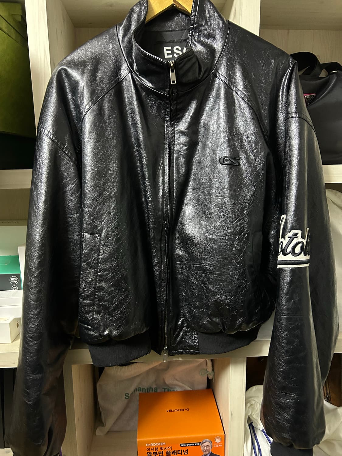 ESC studio 'Notold" 레더 블루종 블랙 상품이미지9