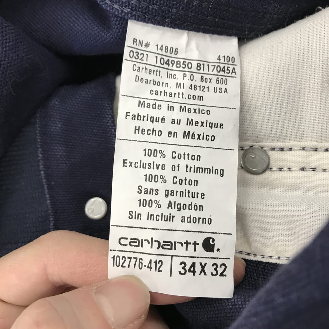 칼하트 덕캔버스 오버롤 프렌치컬러 [34x32] 상품이미지5