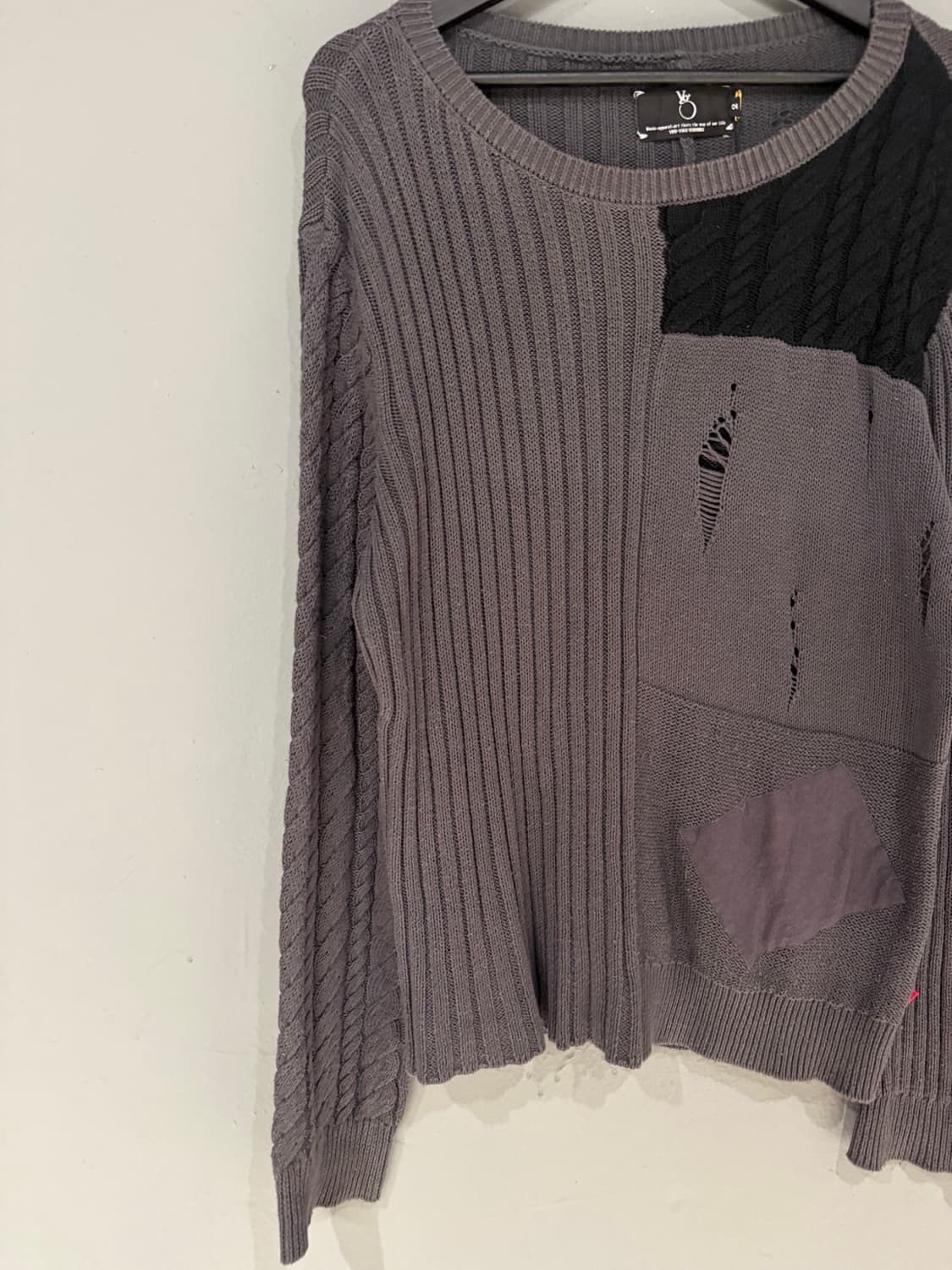 mix pattern damage point knit 상품이미지6