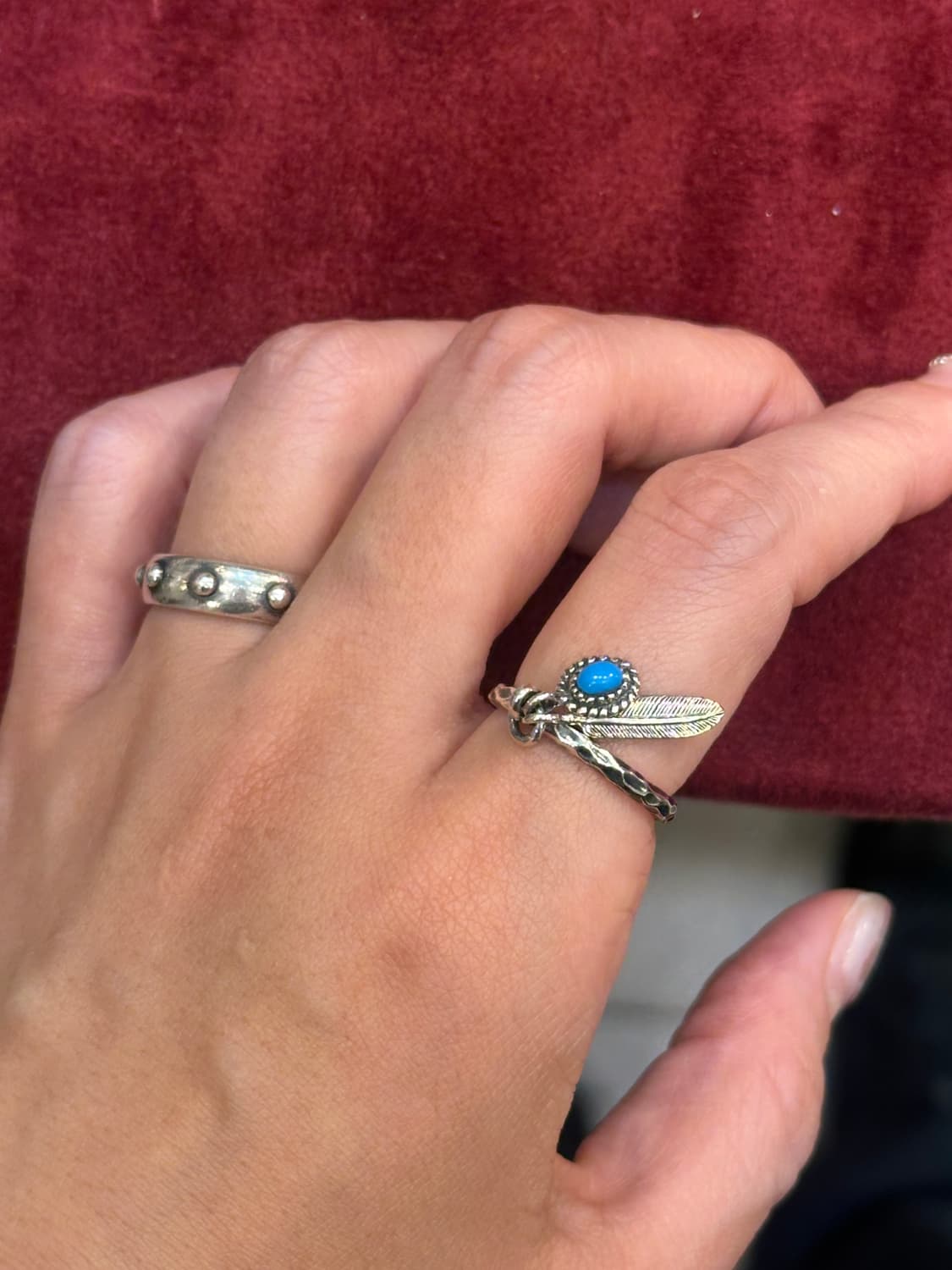 Turquoise feather 925silver ring 상품이미지8