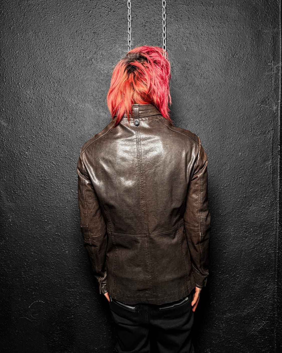 Brown Multi Pocket Leather Jacket 상품이미지6