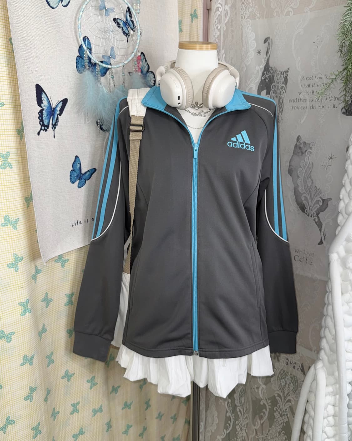 아디다스 그레이 & 하늘색 져지 상품이미지2