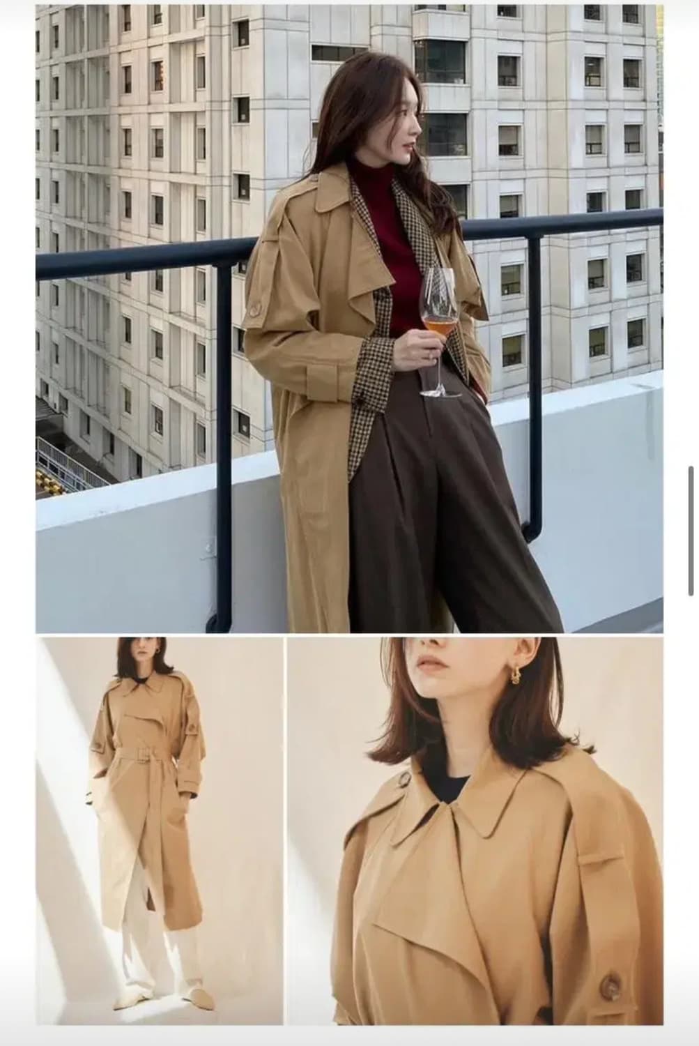 강민경 아비에무아 개버딘 오버사이즈 트렌치코트 새제품 상품이미지2