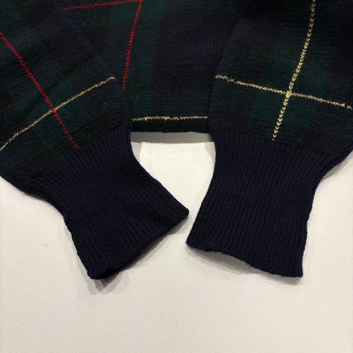 [M] 80s 폴로 랄프로렌 램스울 체크 니트 긴팔 셔츠 C292 상품이미지5