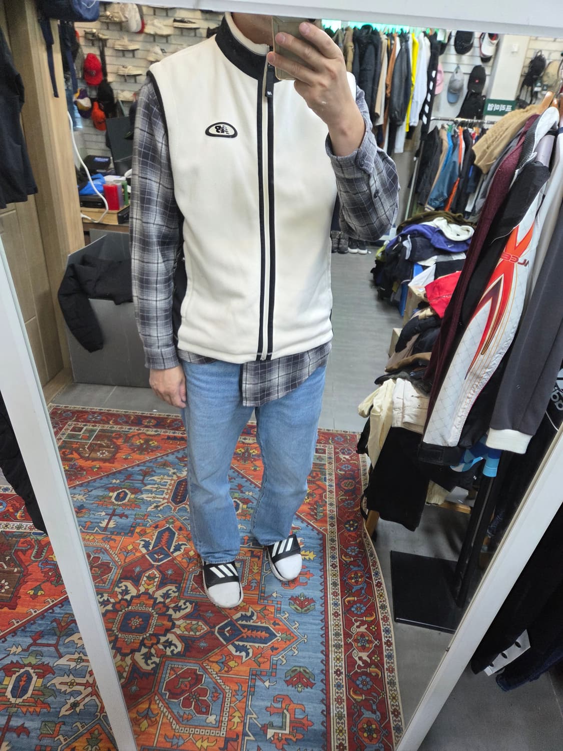 뉴발란스 사이드로고 우븐 플리스 조끼 xl 상품이미지8