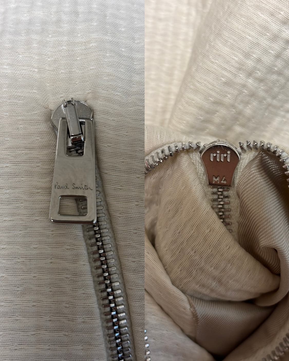 폴스미스 블랙라벨 여성 riri지퍼 더블패턴 자켓38/55/아이보리상아색 상품이미지5