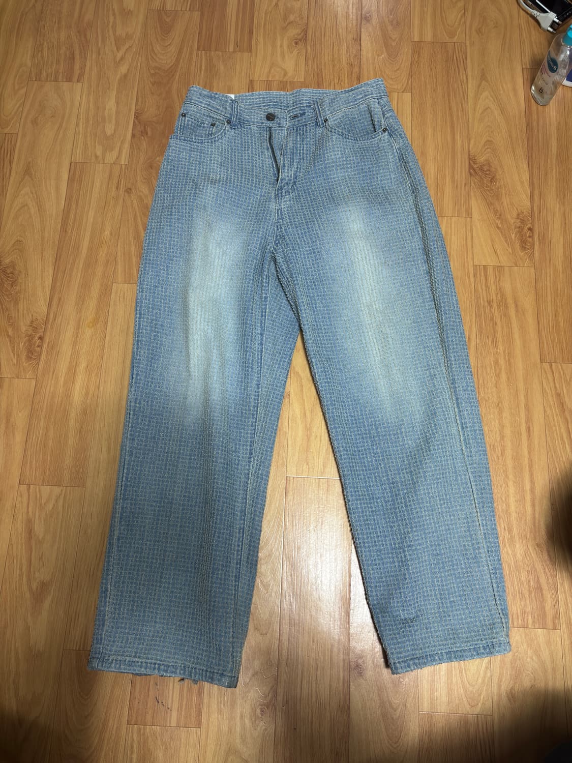 노이어 데미지 스트라이프 데님 팬츠 라이트블루 48 상품이미지1