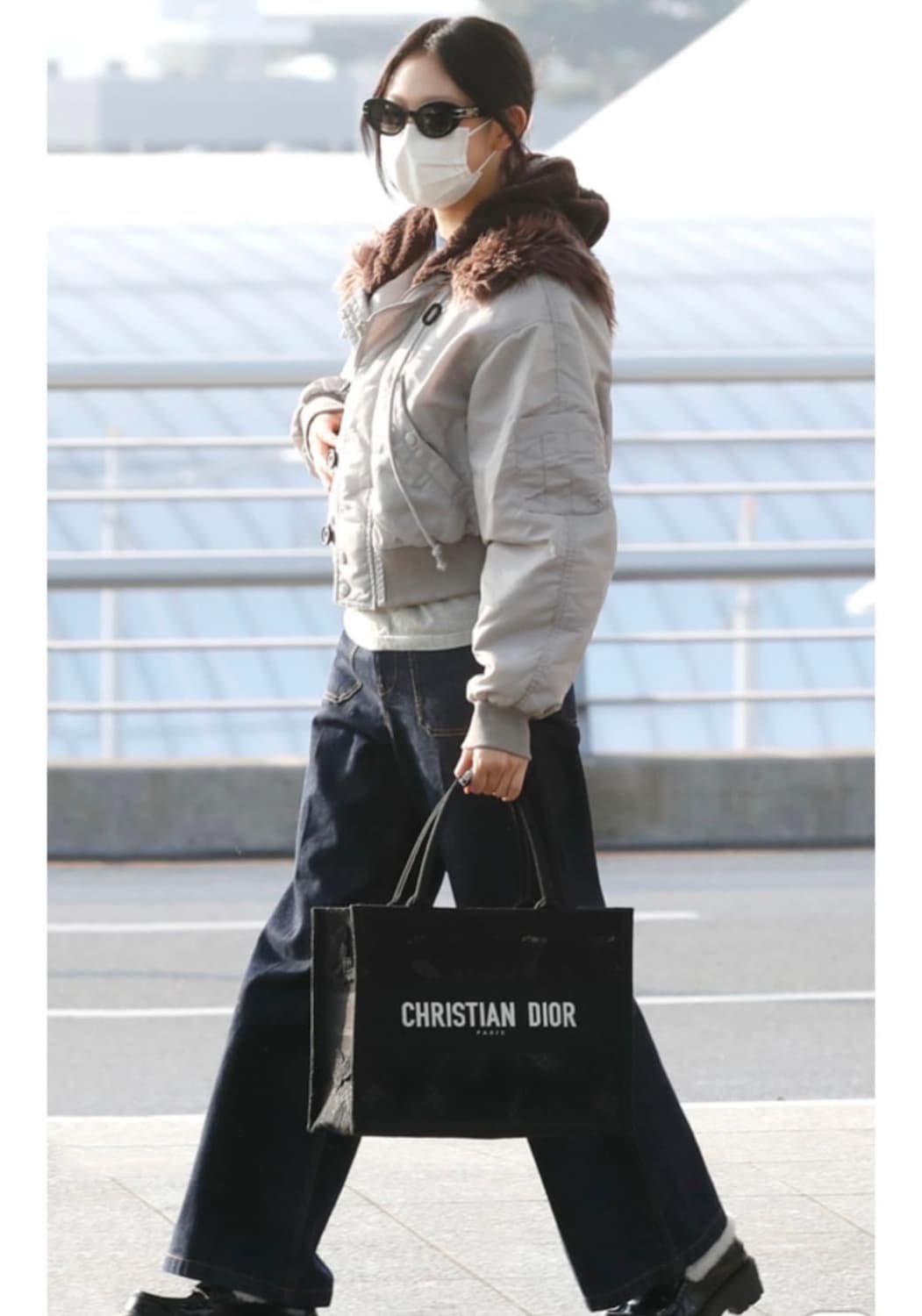 오픈와이와이 faux fur zipper hood ma1 그레이 상품이미지2