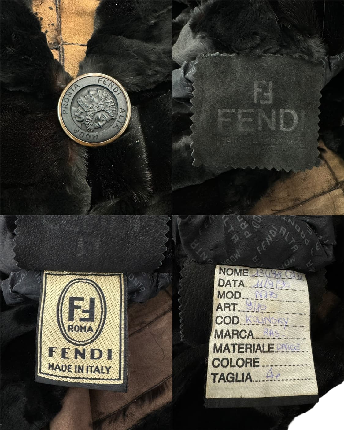 펜디 90AW 오닉스 패치워크 라이닝 퍼 코트 상품이미지10