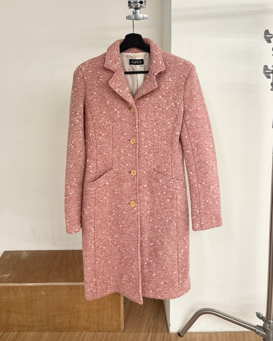 아스페시 핑크 트위드 웰트 포켓 코트 자켓 상품이미지1