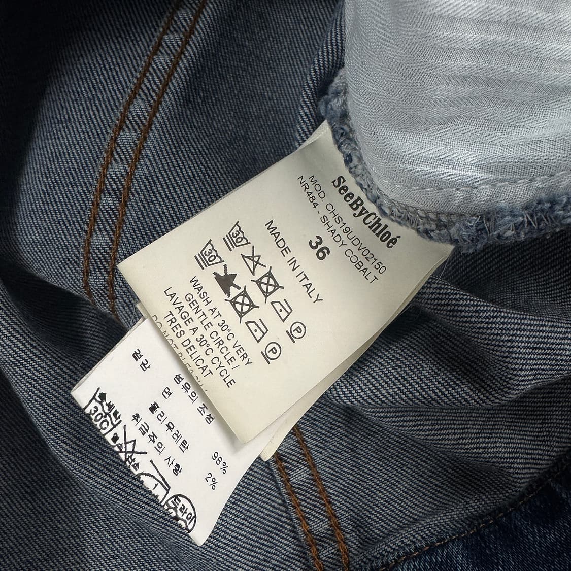 씨바이끌로에 윙 프린트 데님 자켓 상품이미지3