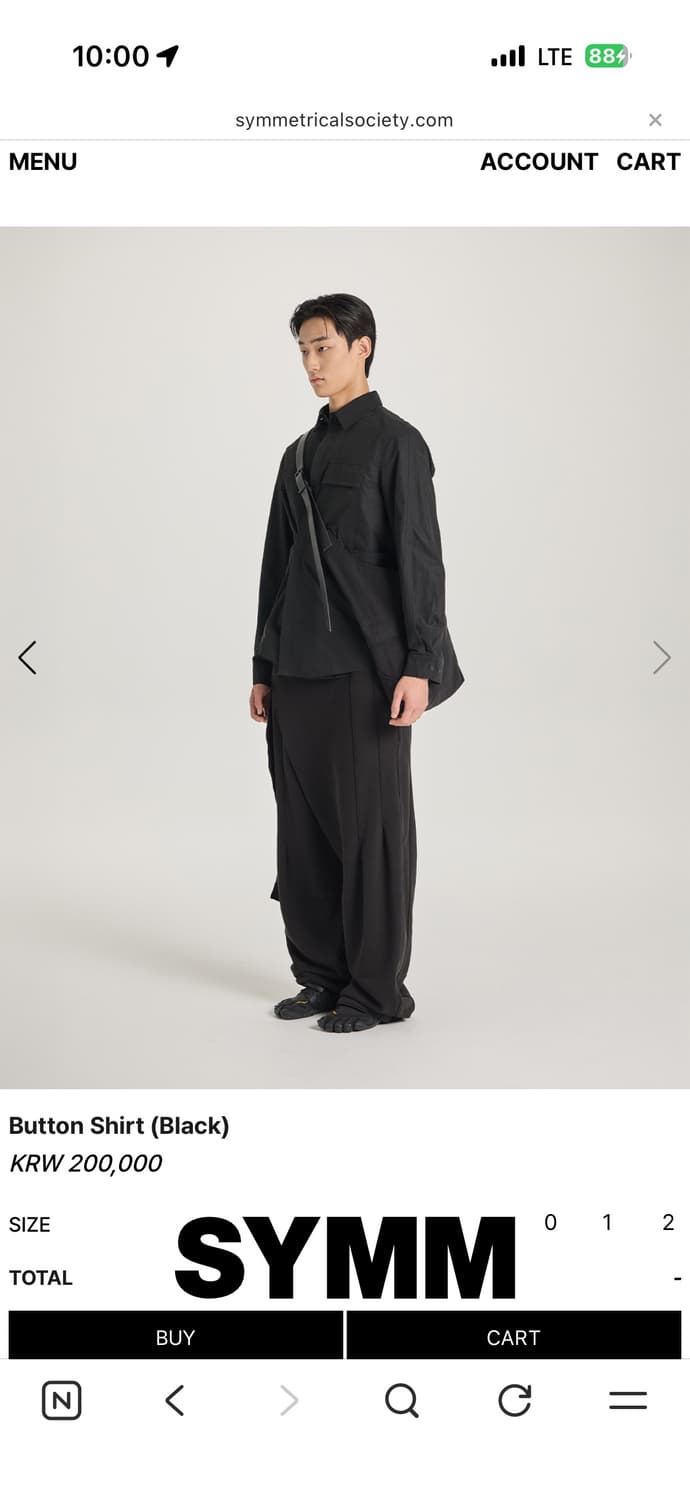 [새상품] SYMM 버튼 셔츠 (L-XL) 상품이미지1