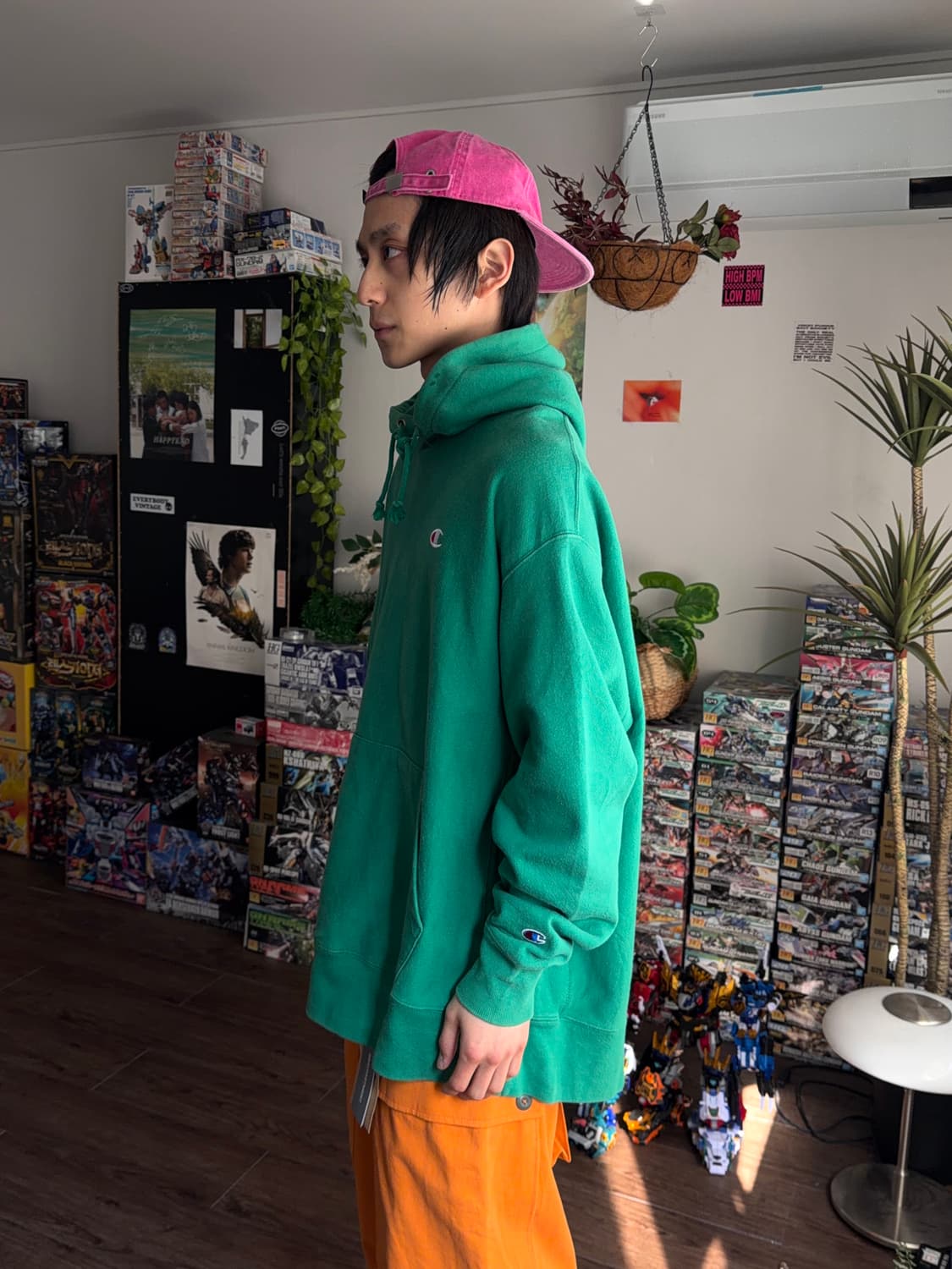 Champion Reverse Weave 정글 그린 오버 후드 상품이미지5