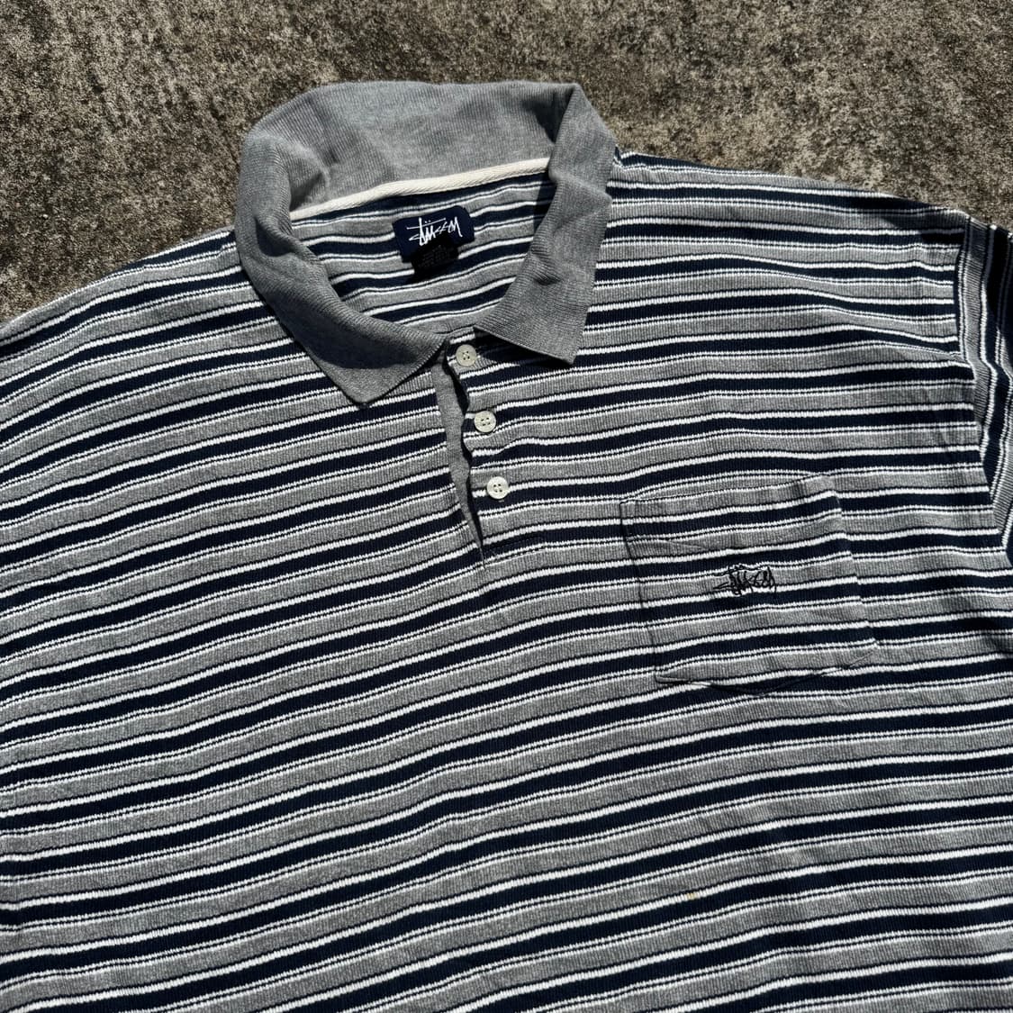 [XL] 90s Stussy 스투시 단가라 카라 긴팔티 상품이미지5