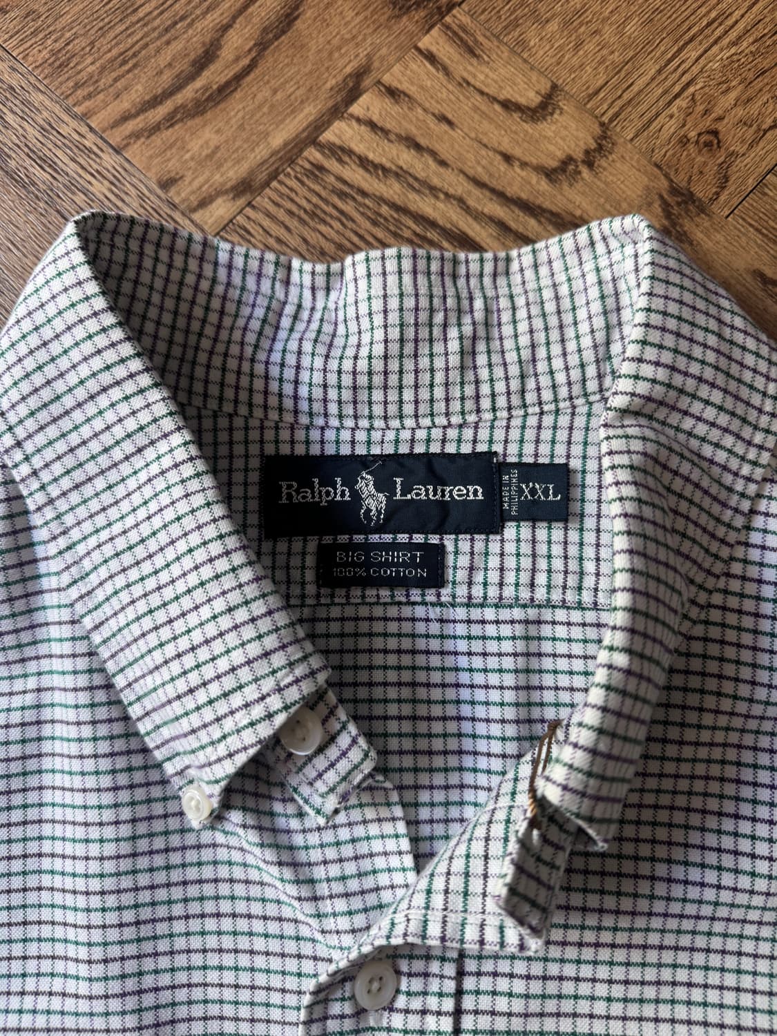 [2XL]90s 폴로 랄프로렌 Big Shirt 그래프체크 옥스포드 셔츠 상품이미지2
