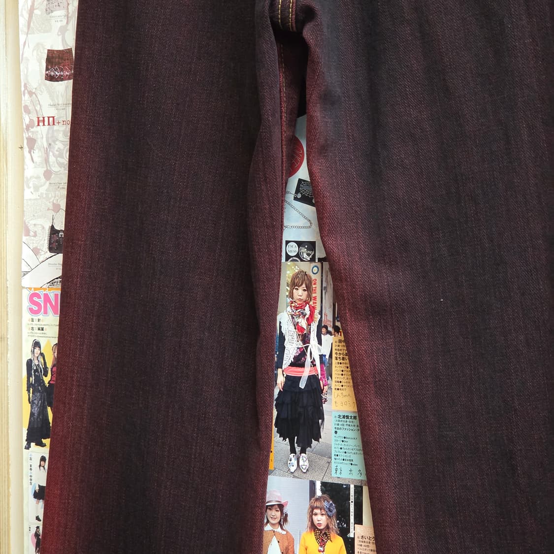 JPN 랭글러 버건디 워싱 부츠컷 팬츠 상품이미지3