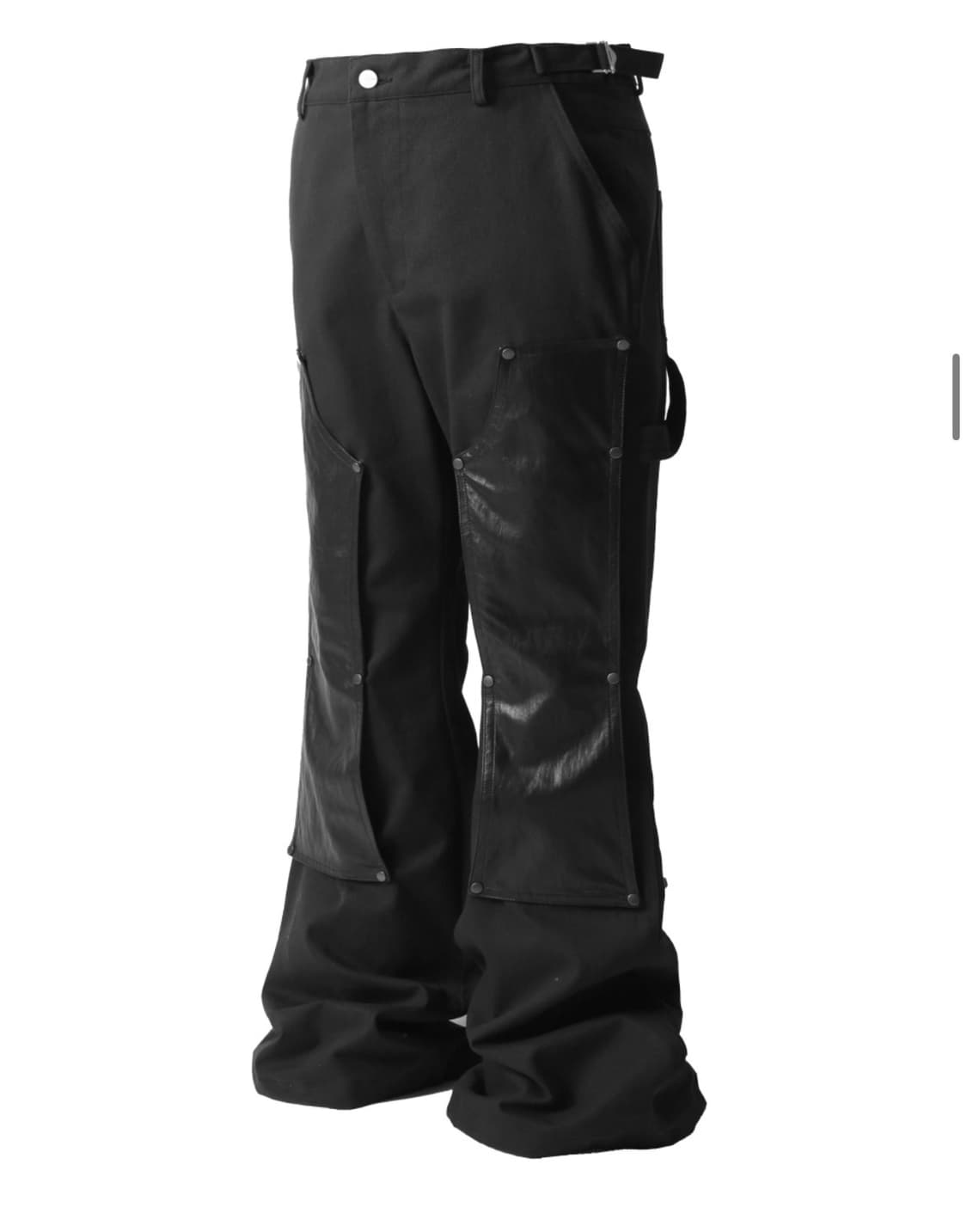 로어링라드 더블니 카펜터 플레어 팬츠 블랙 상품이미지1