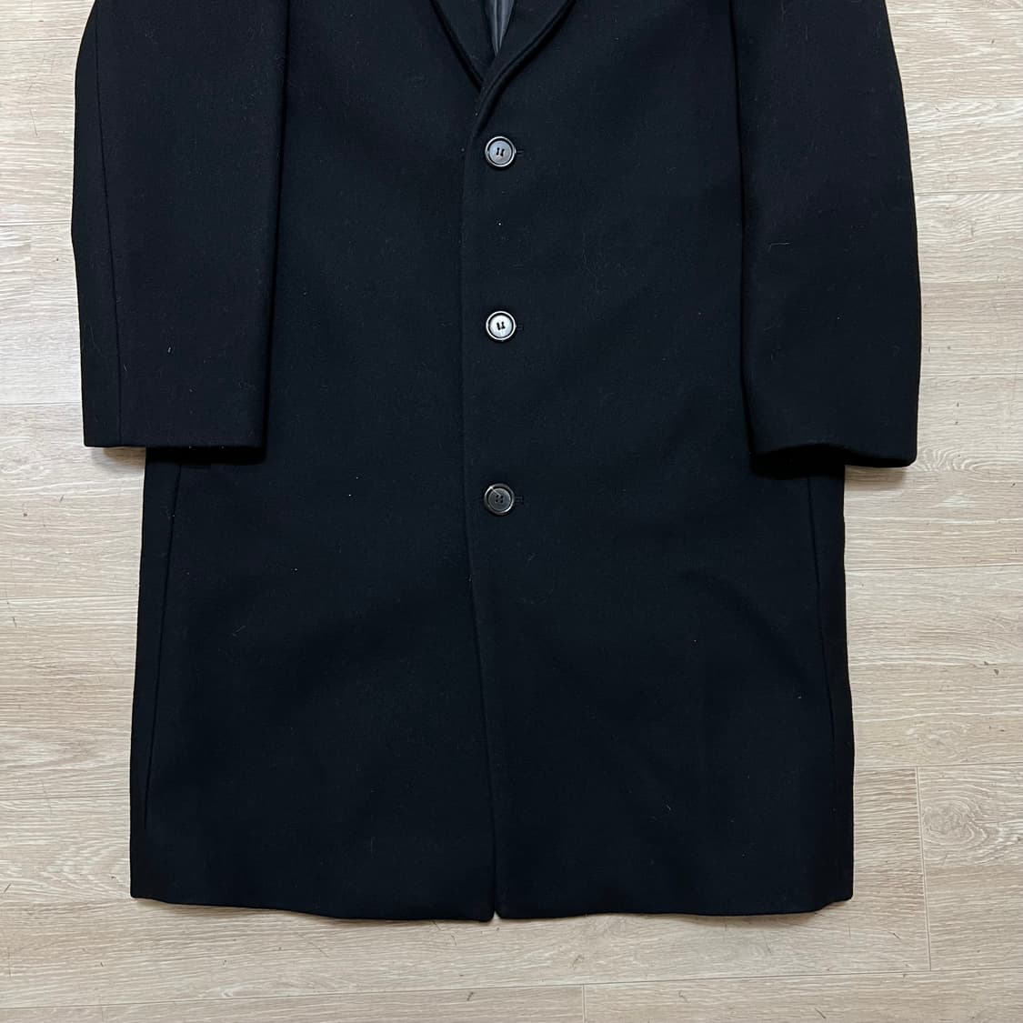 인사일런스 울 싱글 롱코트 [블랙] S/90 상품이미지3