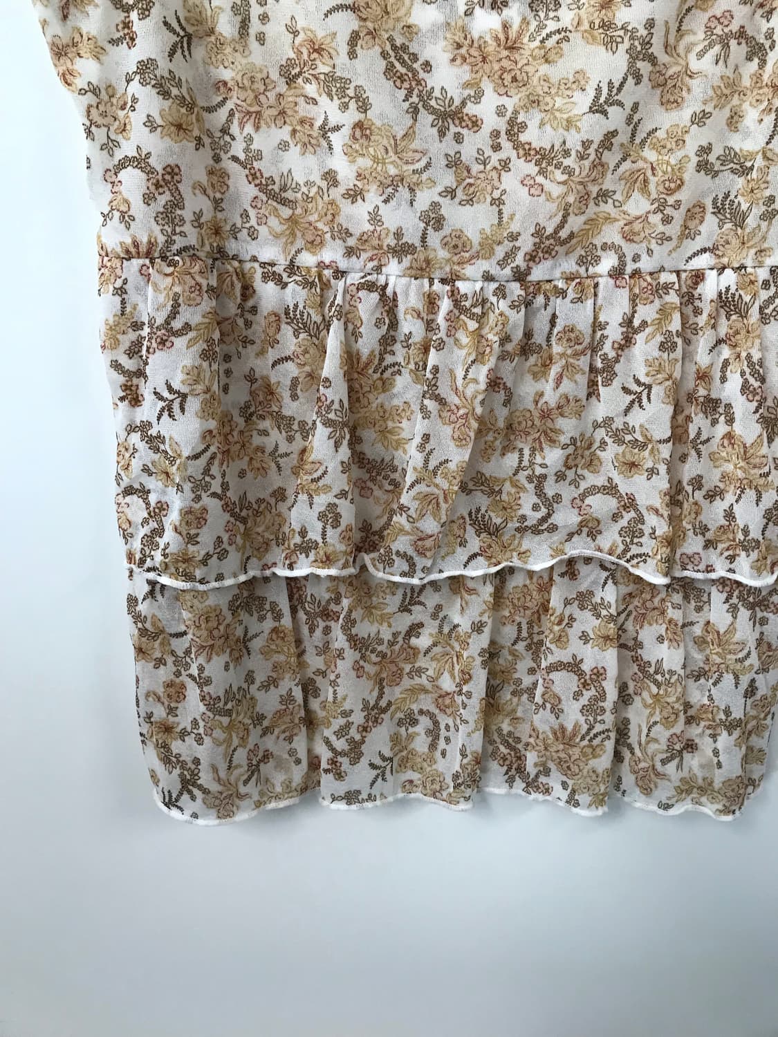 빈티지 플라워 캉캉 슬리브리스 블라우스 상품이미지4