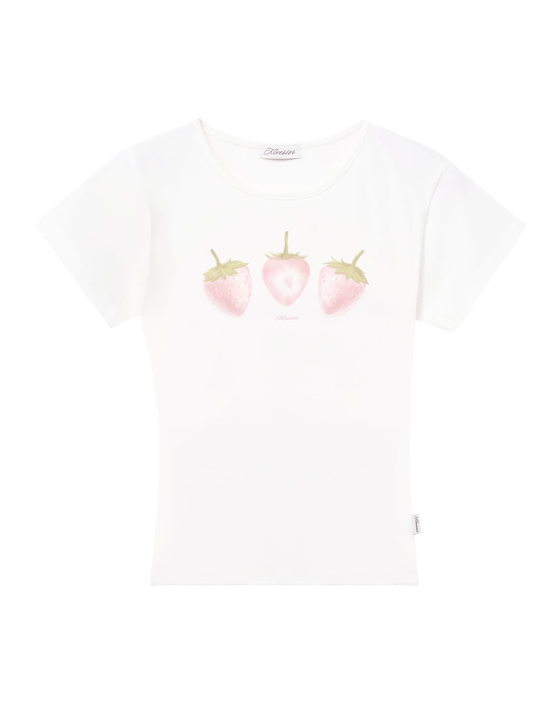 클리시어 딸기티 스트로베리 티셔츠 반팔 파스텔탑 핑크 S kleesier 상품이미지1