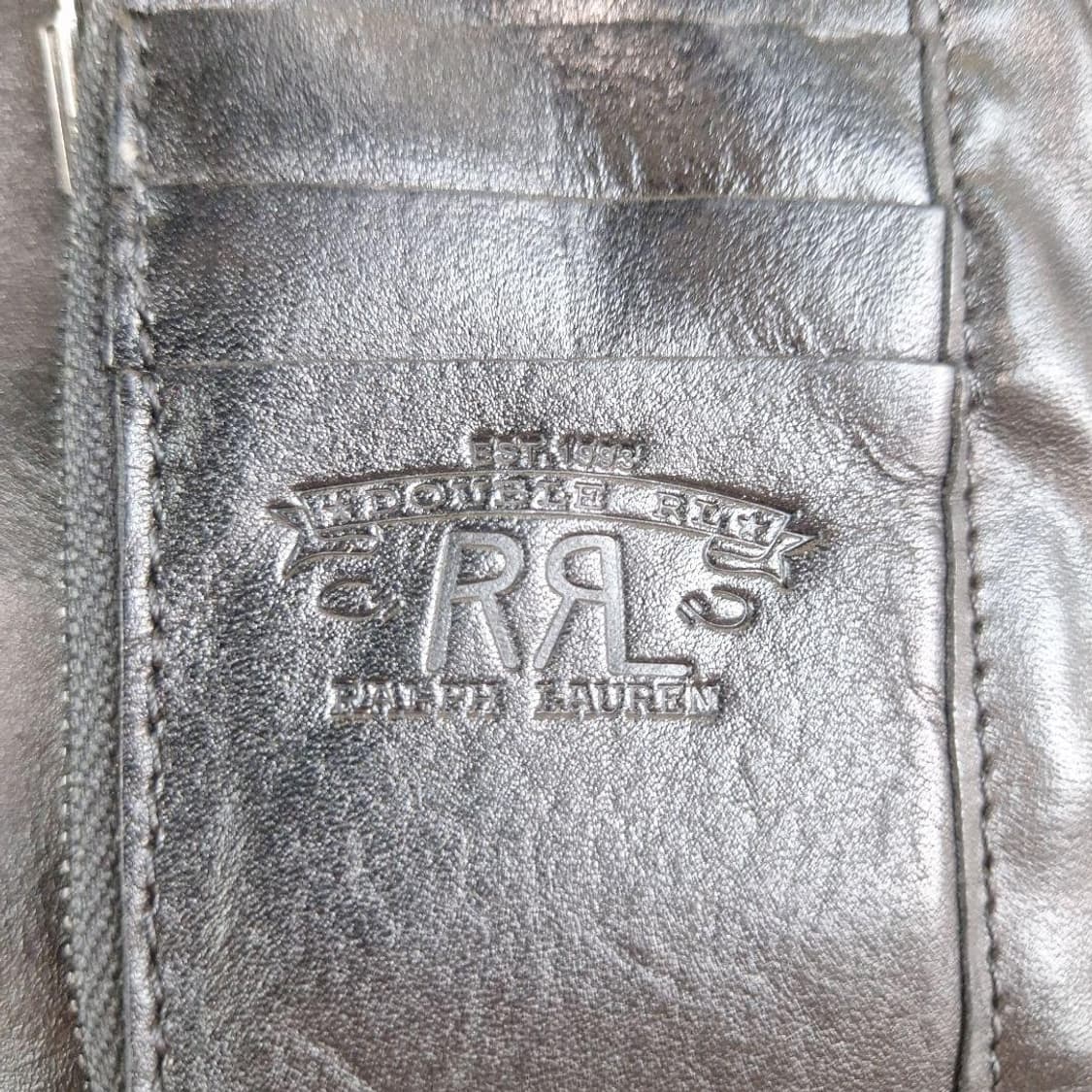 RRL 더블알엘 디스트레스드 레더 스냅 월렛 블랙 상품이미지4