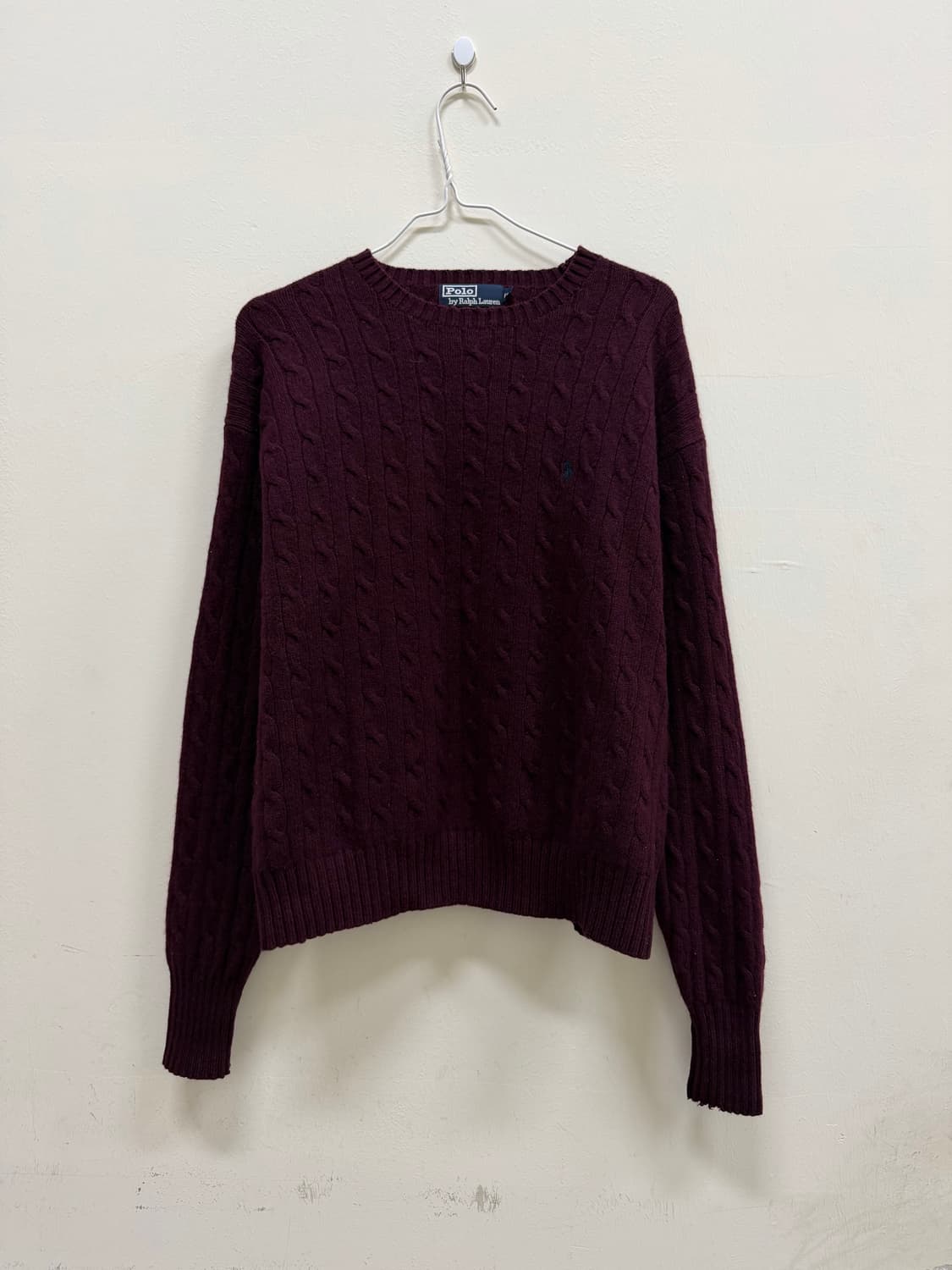 폴로랄프로렌 버건디 꽈배기니트 상품이미지1