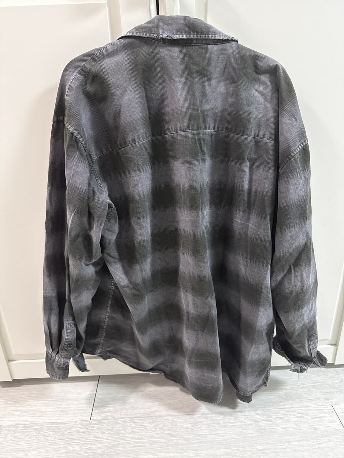 디스트로이드 다잉 체크 셔츠 GREY 상품이미지2